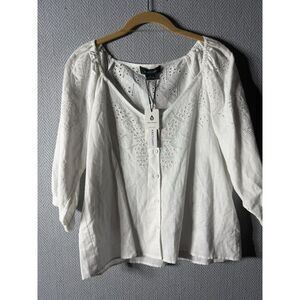 NWT SANCTUARY White eyelet button up blouse
